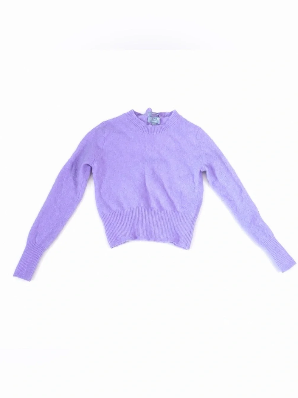 J.Crew Cashmere Crewneck Sweater Ash Lilac Purple Small Cropped